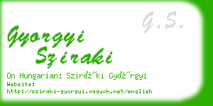 gyorgyi sziraki business card